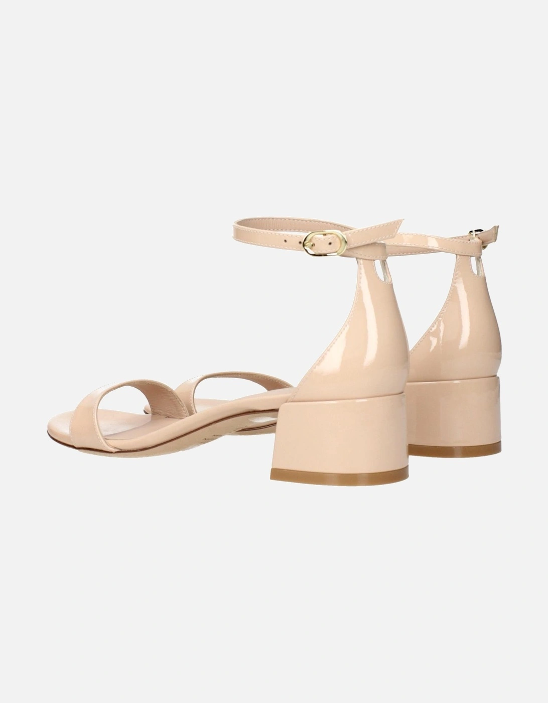 Leather Platform Ankle Boots with Buckle Detailing Women - Beige