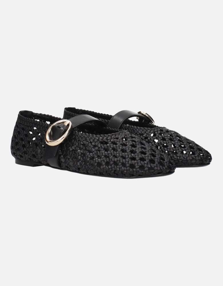High-Waisted Wide-Leg Denim Jeans Women - Black Shoes