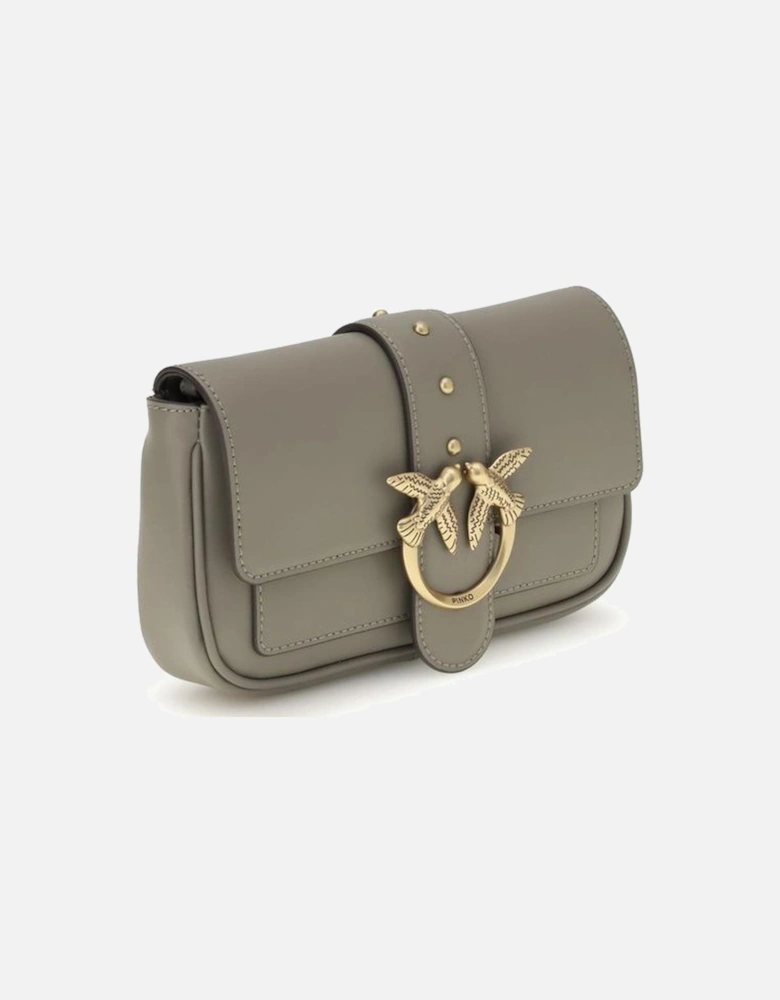 Quilted Leather Chain Shoulder Bag Women - Gray