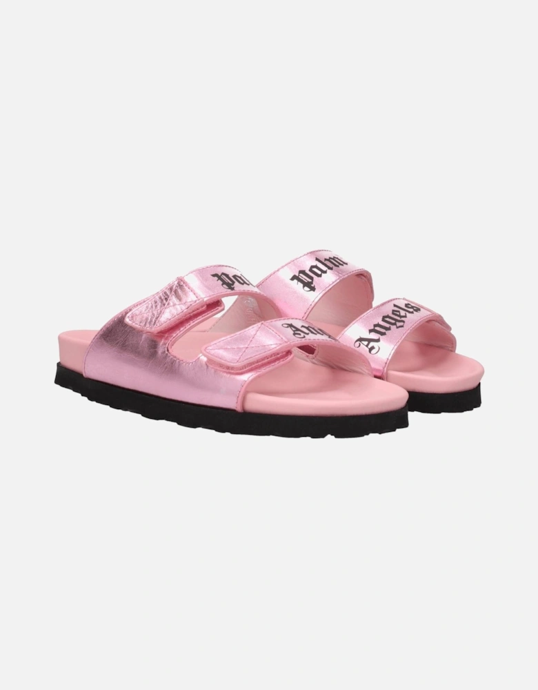 Leather Biker Jacket with Zipper Details Women - Pink Sandals
