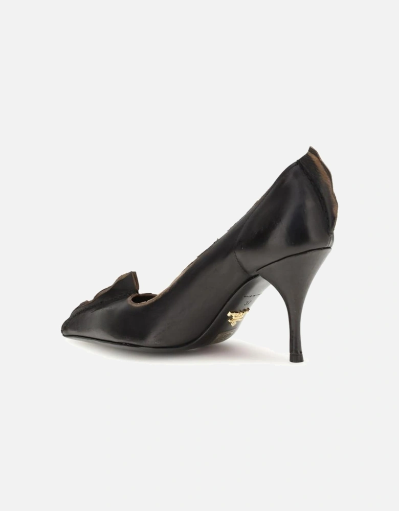 Leather Ankle Boots with Block Heel Women - Black Pumps
