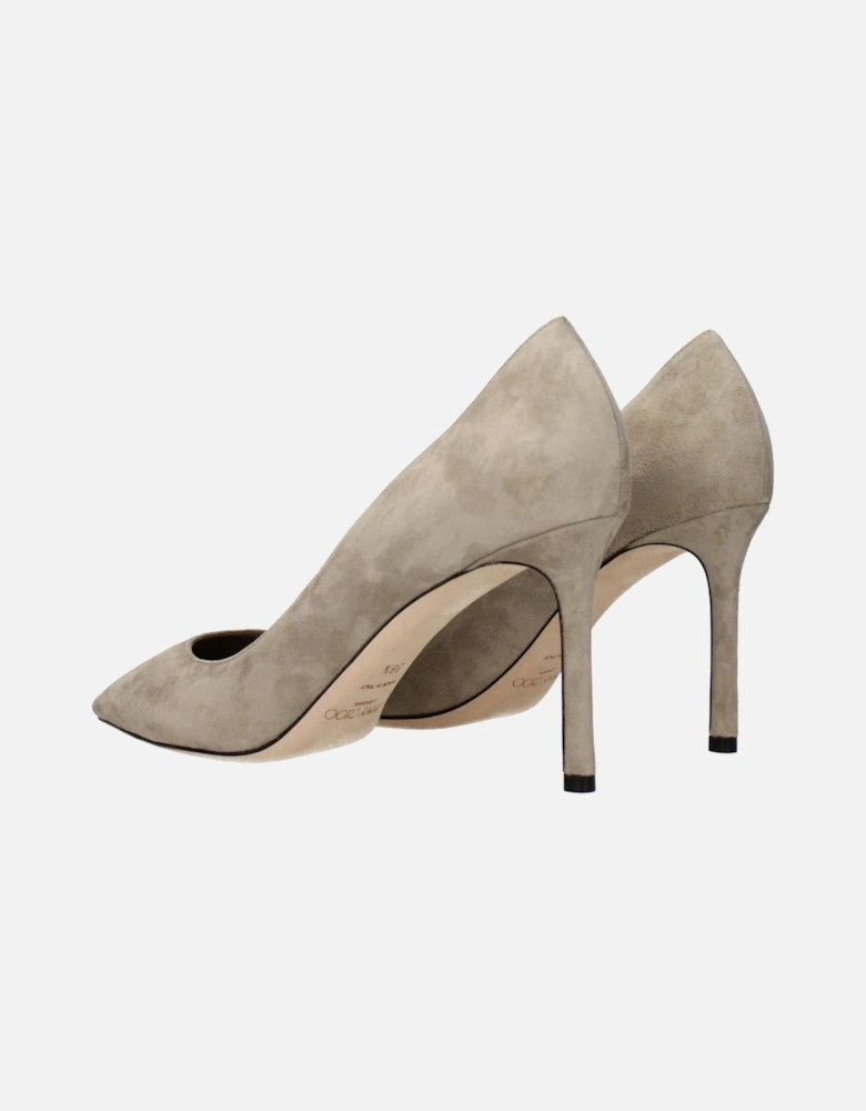 High-Waisted Wide-Leg Tailored Trousers Women - Gray Pumps