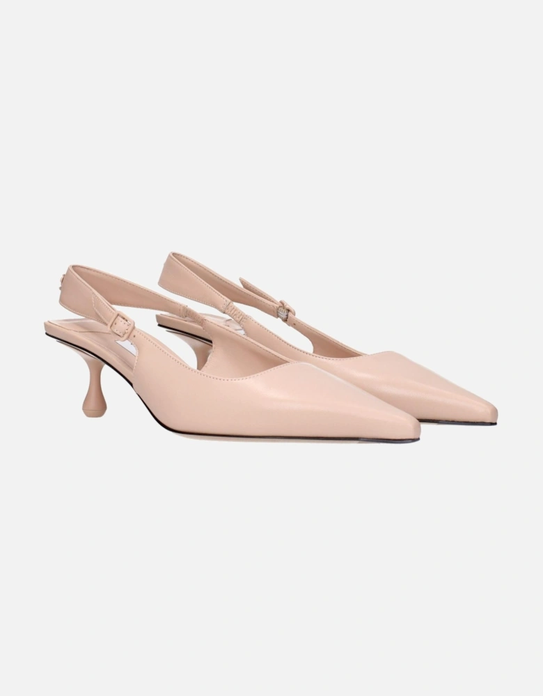 Leather Platform Ankle Boots with Chunky Heel Women - Pink Sandals