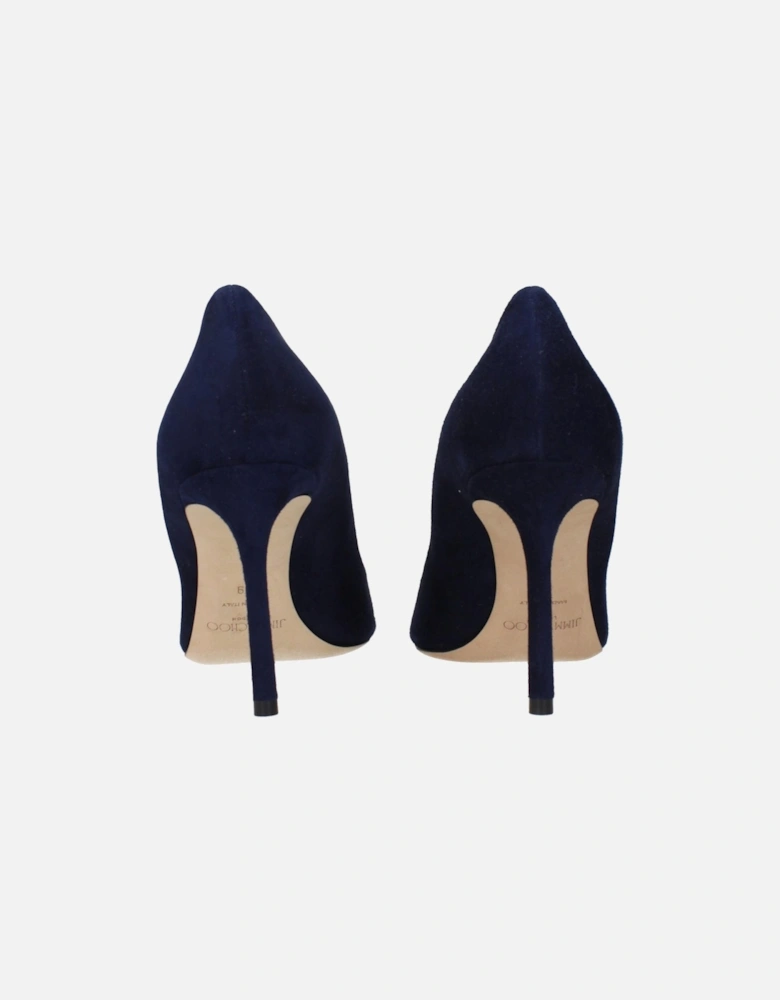 Double-Breasted Wool-Blend Overcoat Women - Blue Pumps