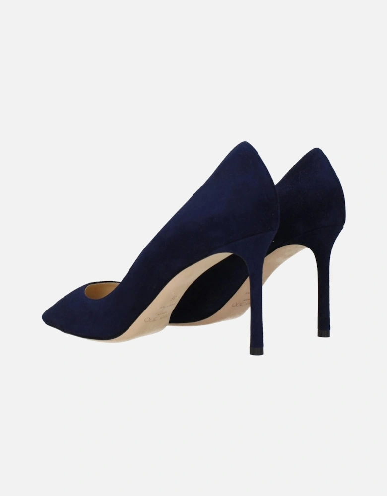 Double-Breasted Wool-Blend Overcoat Women - Blue Pumps