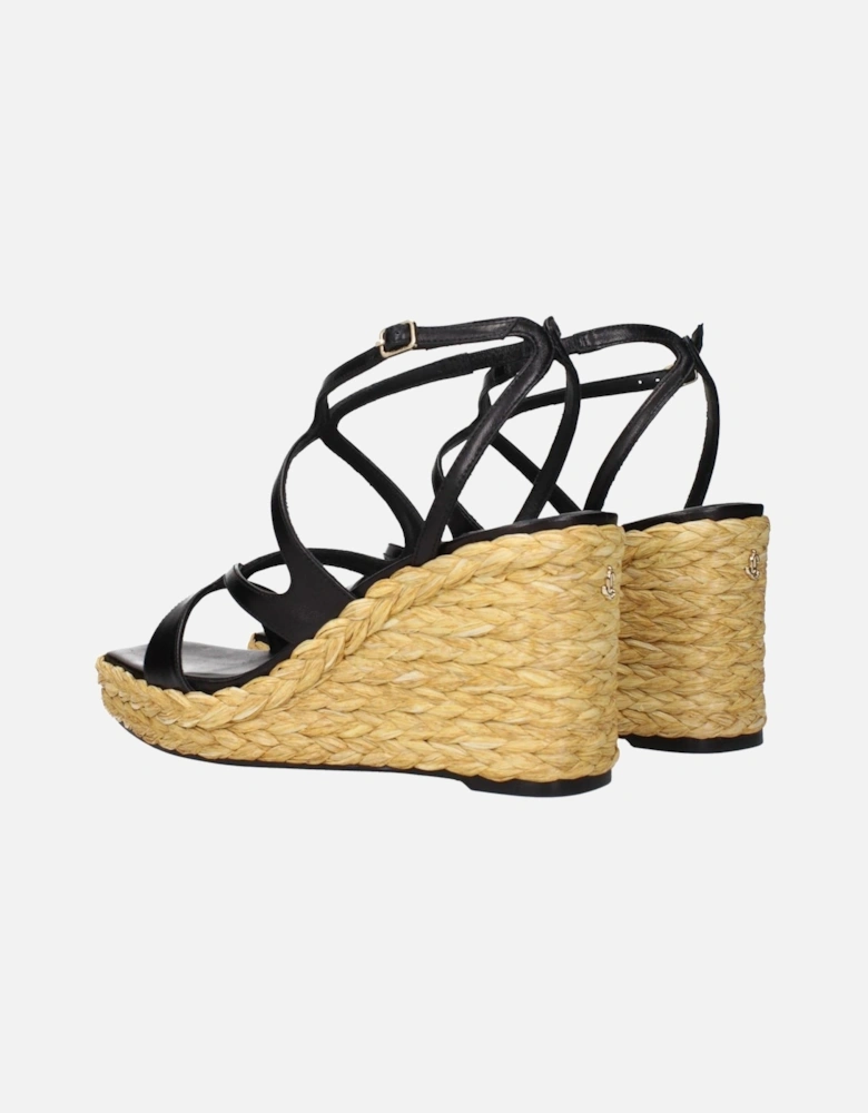 Leather Platform Ankle Boots with Zip Detailing Women - Black Sandals