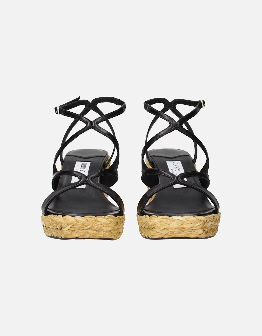 Leather Platform Ankle Boots with Zip Detailing Women - Black Sandals