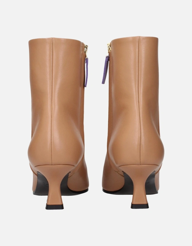 Lace-Up Leather High-Top Sneakers Women - Brown Boots