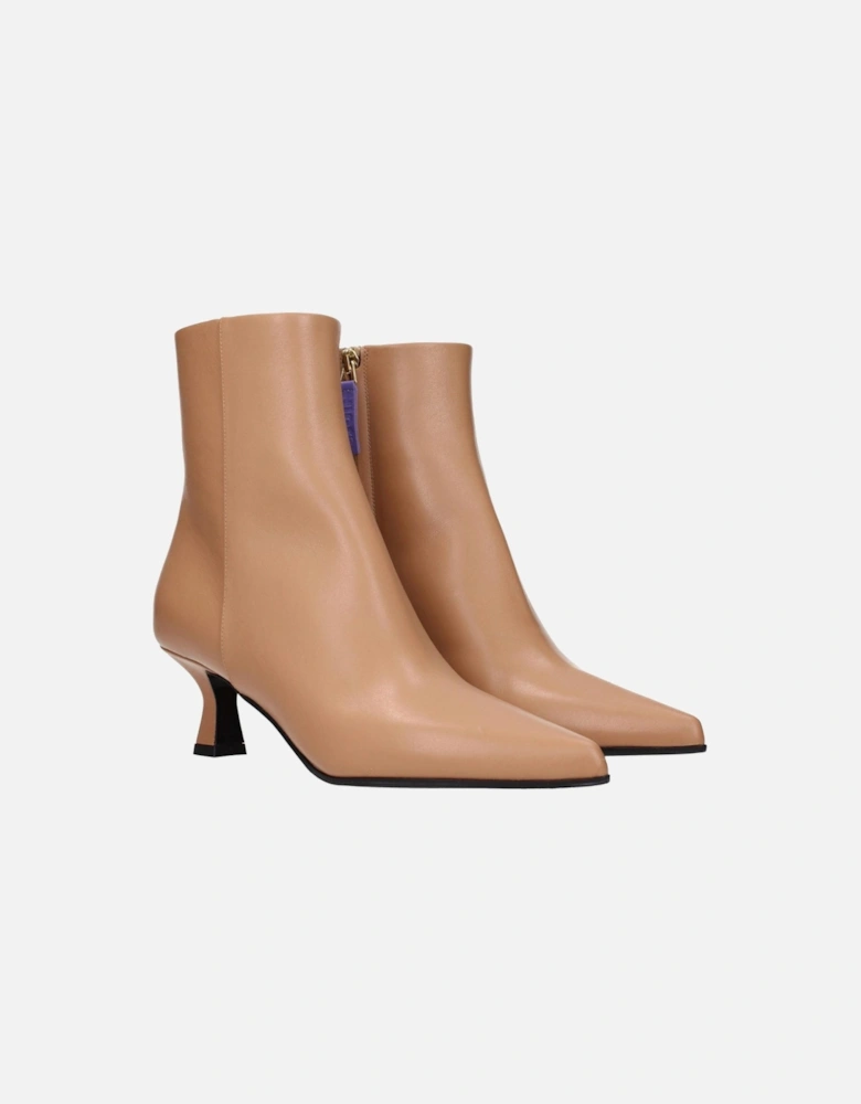 Lace-Up Leather High-Top Sneakers Women - Brown Boots