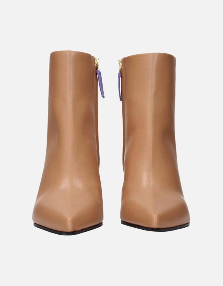 Lace-Up Leather High-Top Sneakers Women - Brown Boots