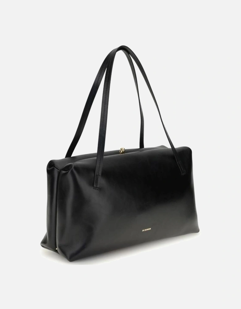 Leather Quilted Chain Shoulder Bag Women - Black