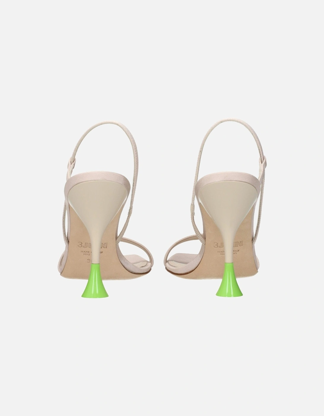 Leather Ankle-Strap Block Heel Sandals Women - Beige