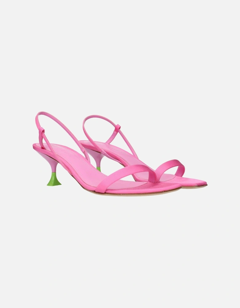 Leather Lace-Up Ankle Boots Women - Pink Sandals