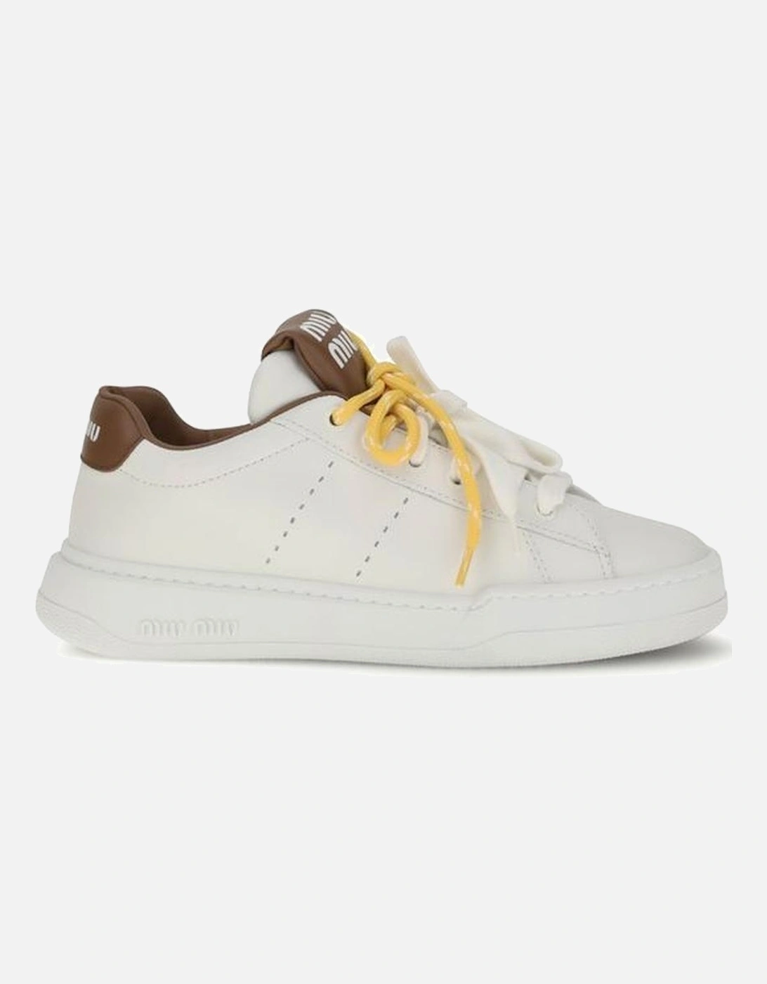High-top Leather Sneakers with Perforated Panels Women - White, 5 of 4