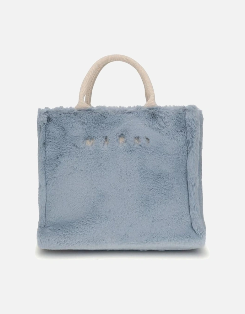 Fuzzy Tote Bag Women - Light Blue Handbags