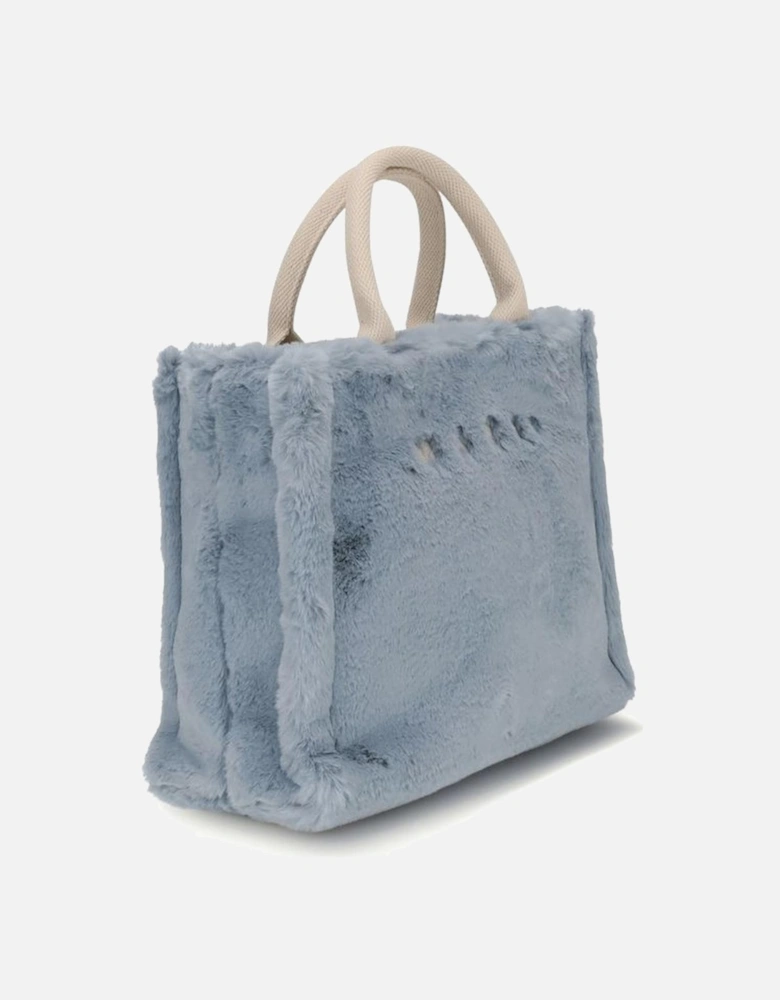 Fuzzy Tote Bag Women - Light Blue Handbags