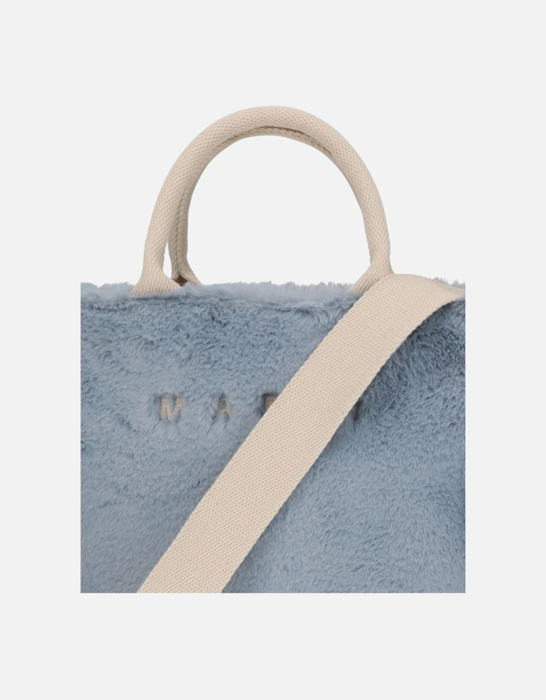 Fuzzy Tote Bag Women - Light Blue Handbags