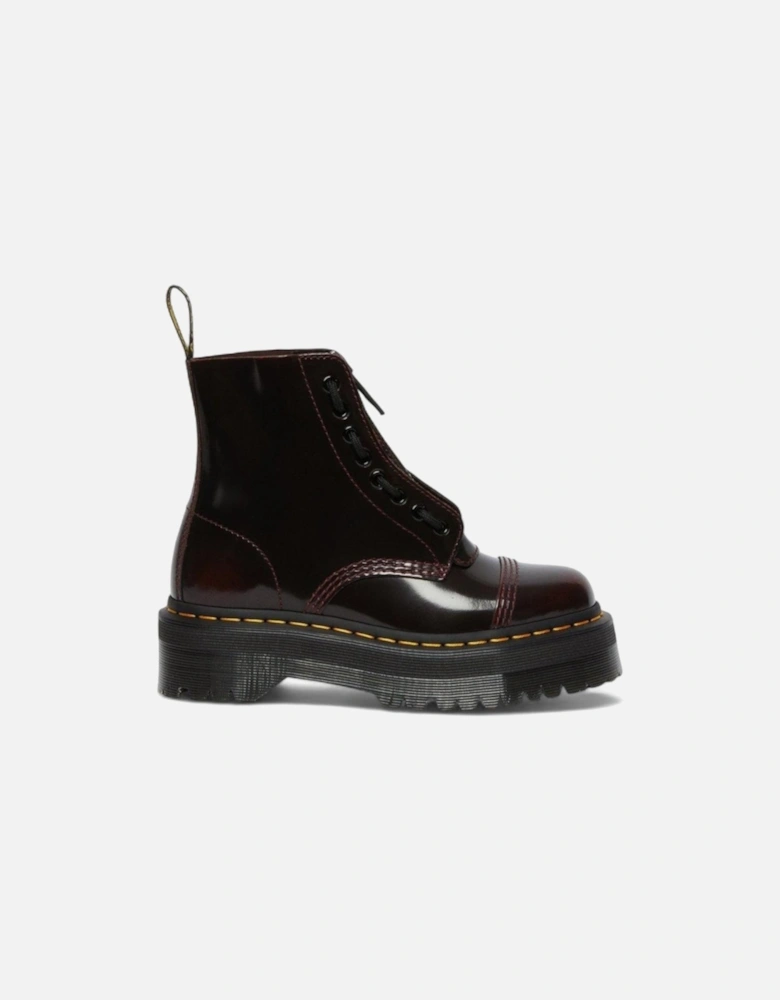 Ankle Leather Boots with Zip Fastening Women - Bordeaux