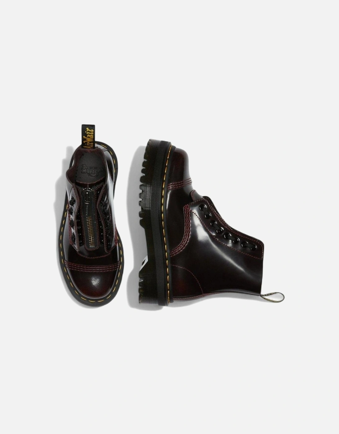 Ankle Leather Boots with Zip Fastening Women - Bordeaux