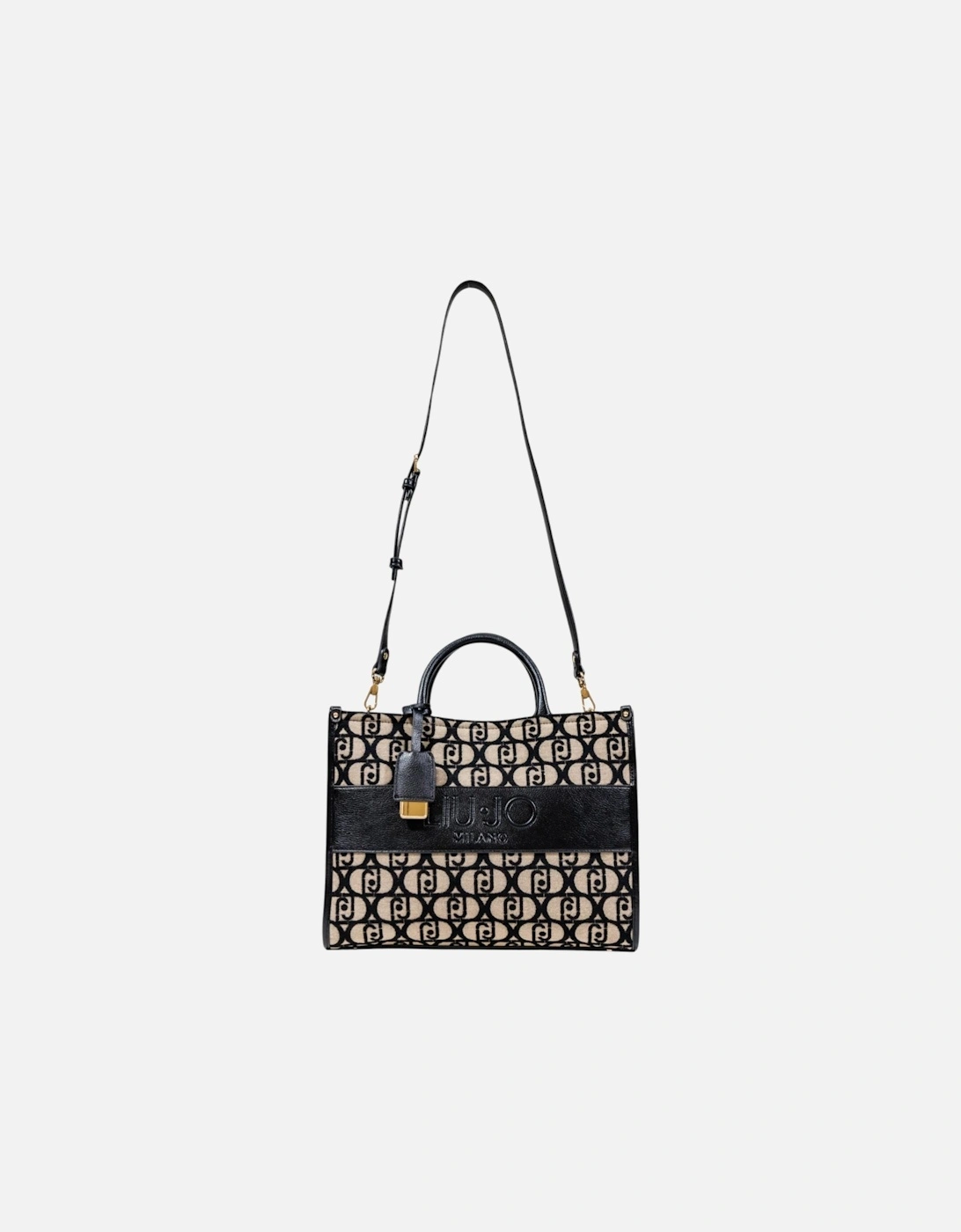 Printed Handbag with Shoulder Strap Women - Black Bags