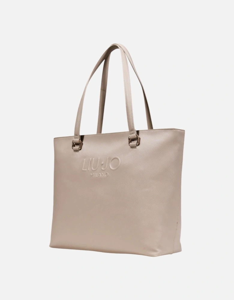 Handbag with Inside Pocket and Zip Fastening Women - Beige Bags