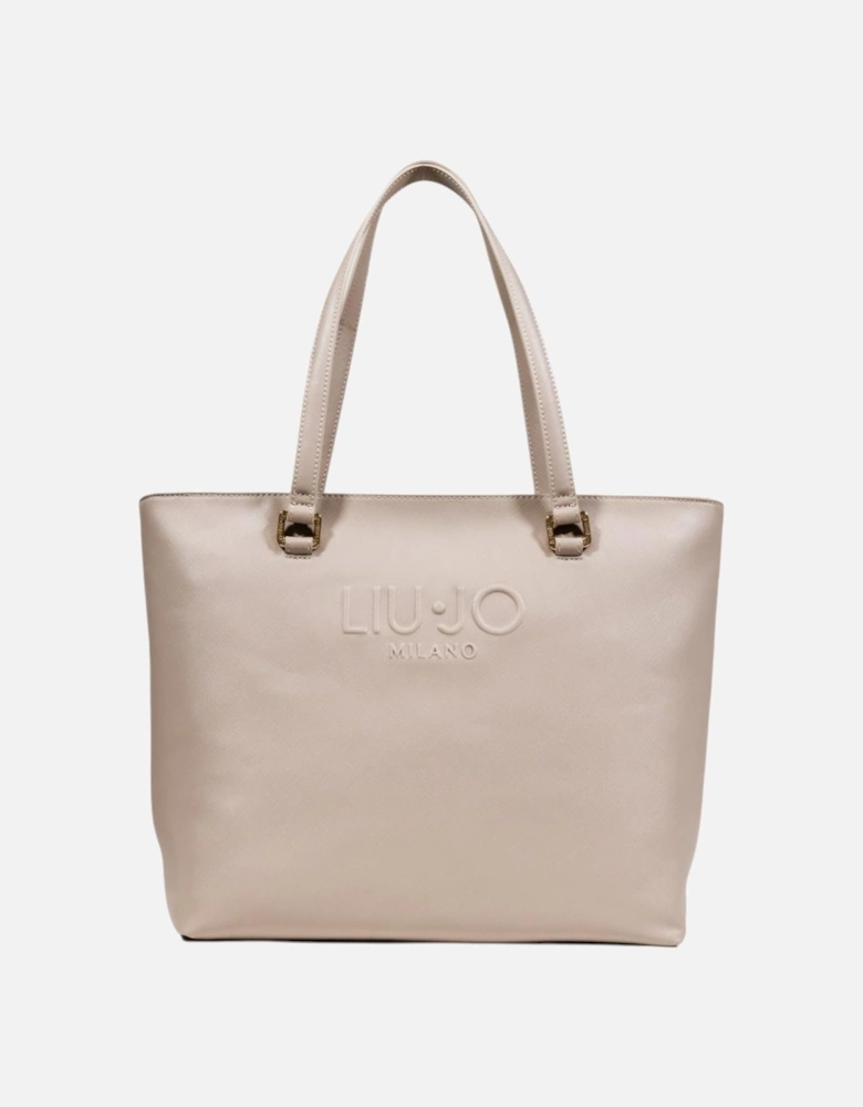 Handbag with Inside Pocket and Zip Fastening Women - Beige Bags