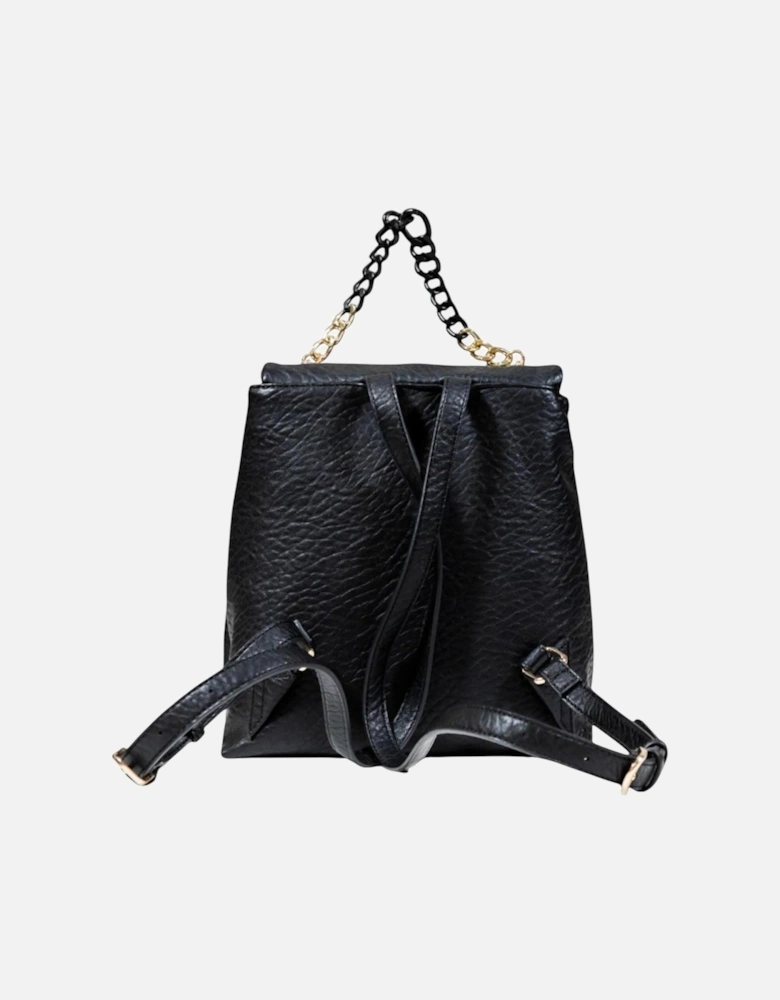 Automatic Button Rucksack with Inside Pockets Women - Black Bags