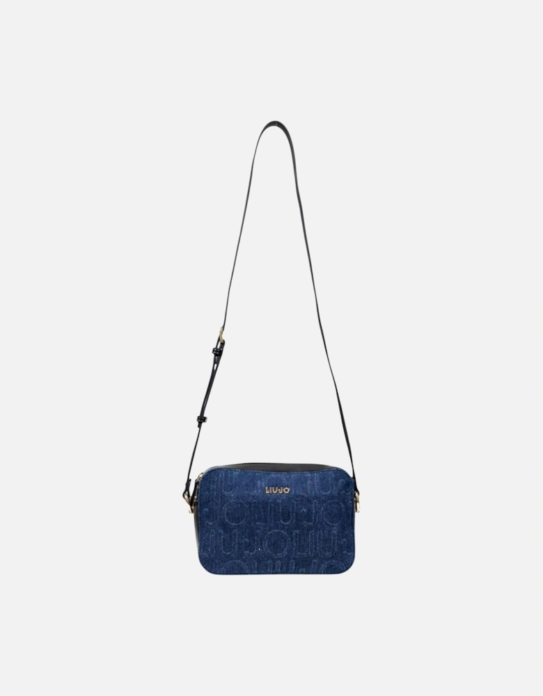 Shoulder Bag with Zip Closure and Inside Pocket Women - Blue