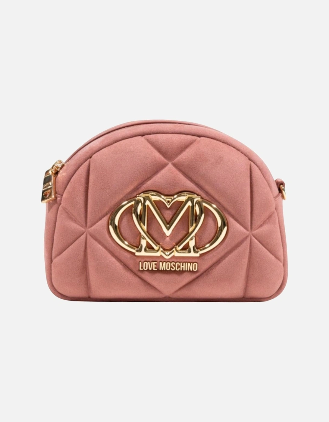 Suede Shoulder Bag with Zip Closure Women - Pink, 4 of 3