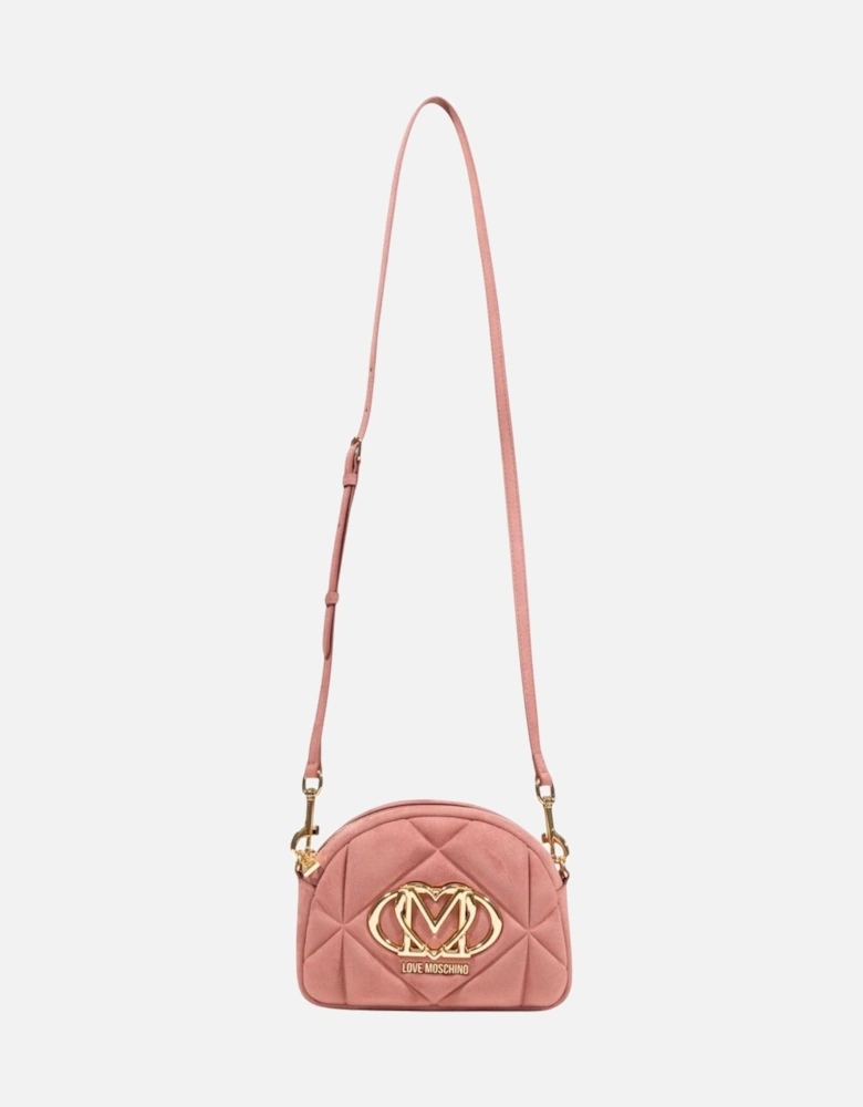 Suede Shoulder Bag with Zip Closure Women - Pink