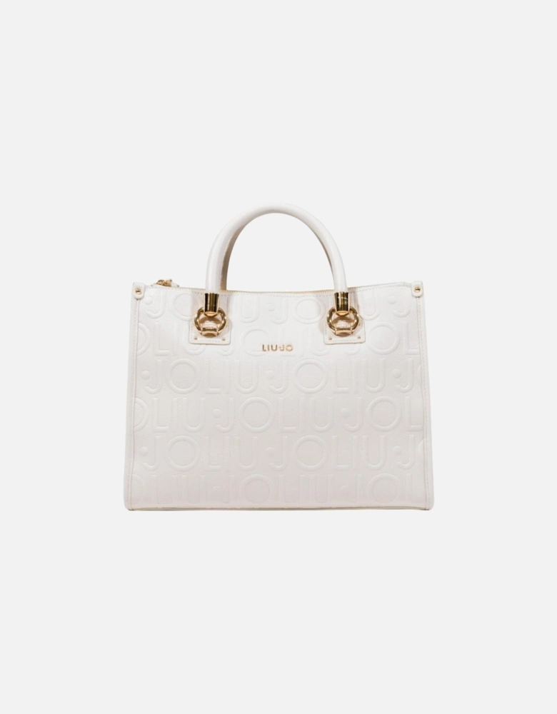 Handbag with Shoulder Strap and Zip Closure Women - White Bags
