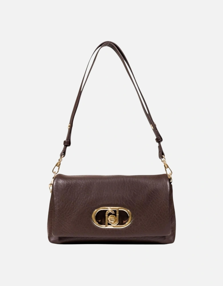 Automatic Button Handbag with Inside Pockets Women - Brown Bags