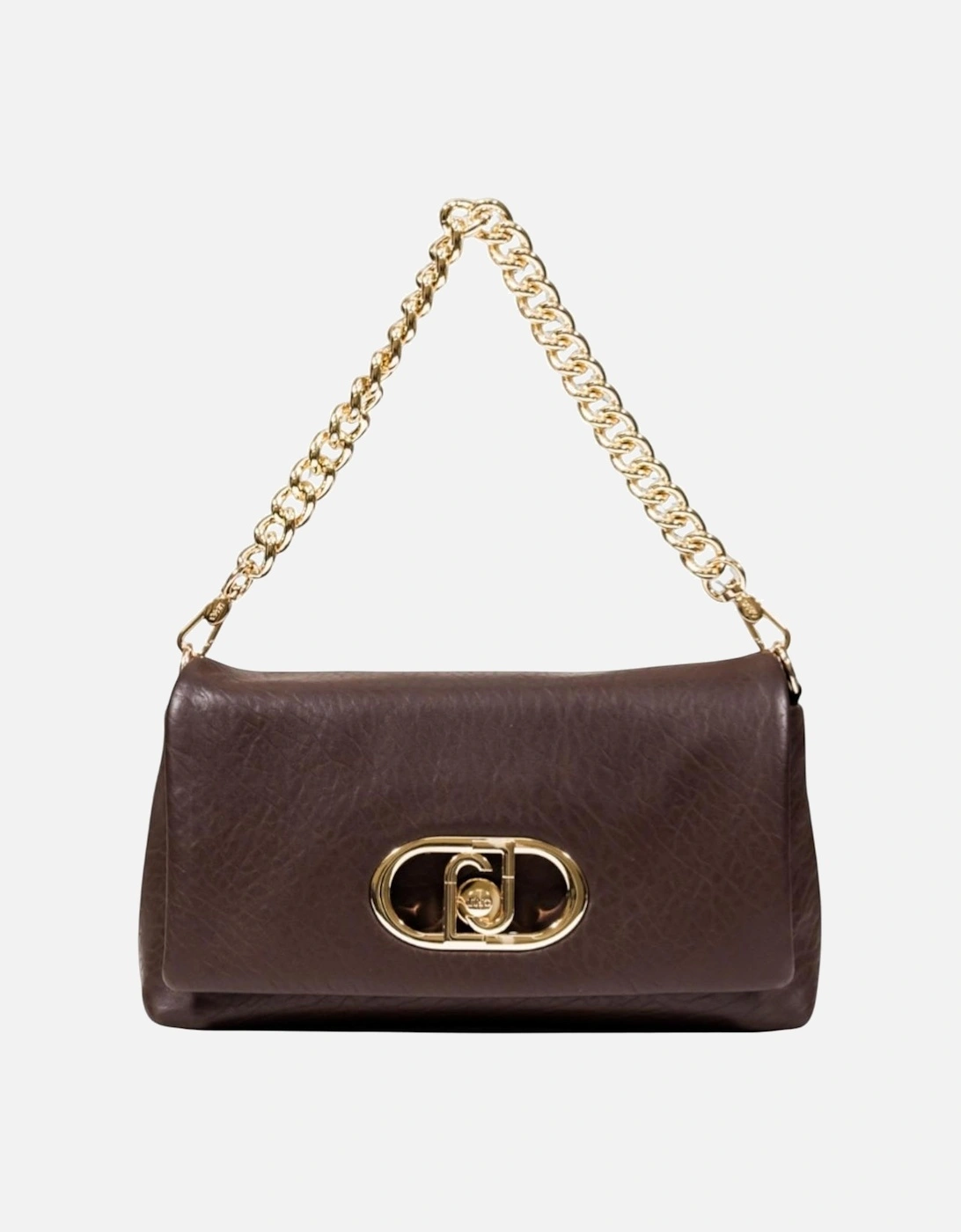 Automatic Button Handbag with Inside Pockets Women - Brown Bags