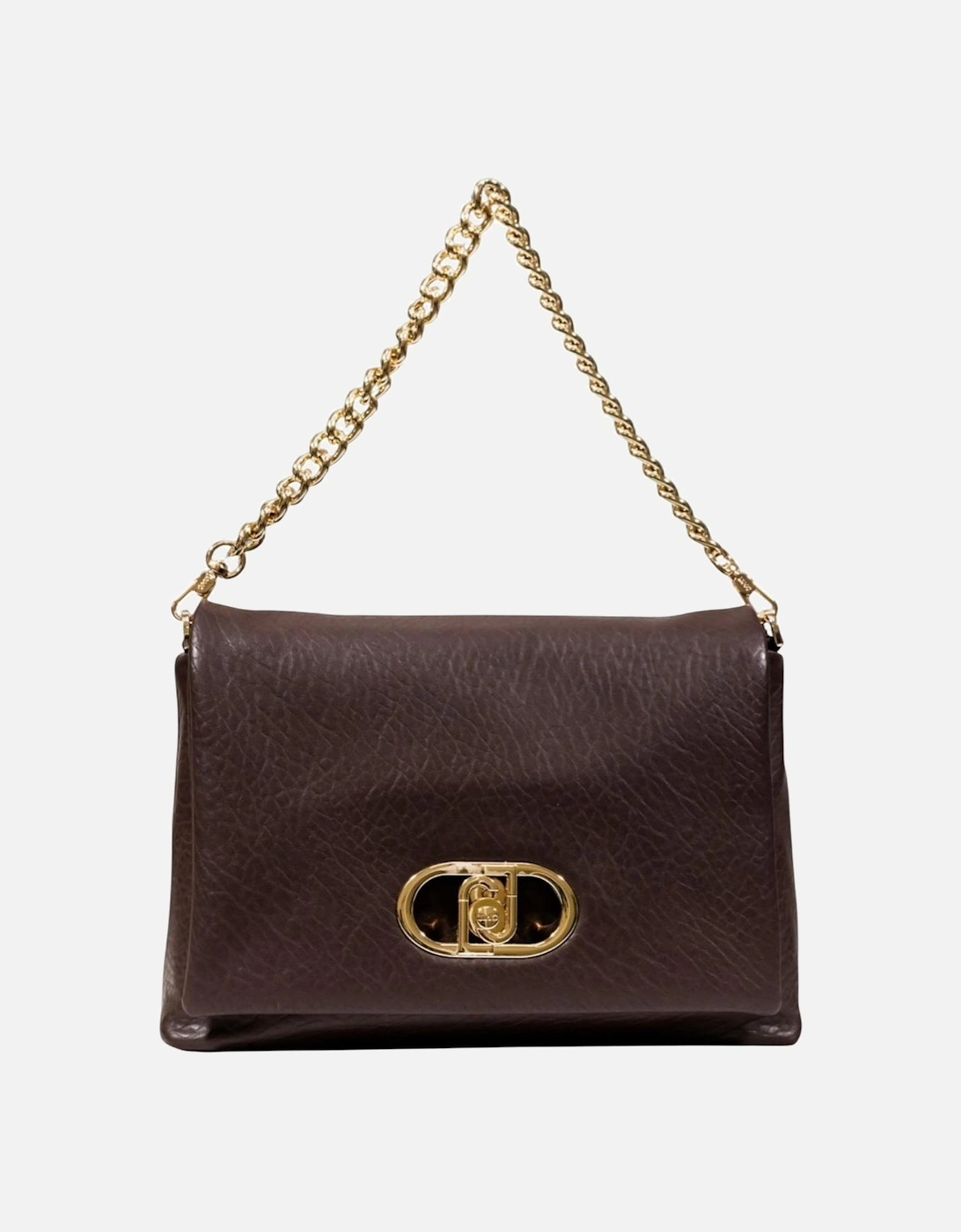 Handbag with Hook Button Fastening and Inside Pocket Women - Brown
