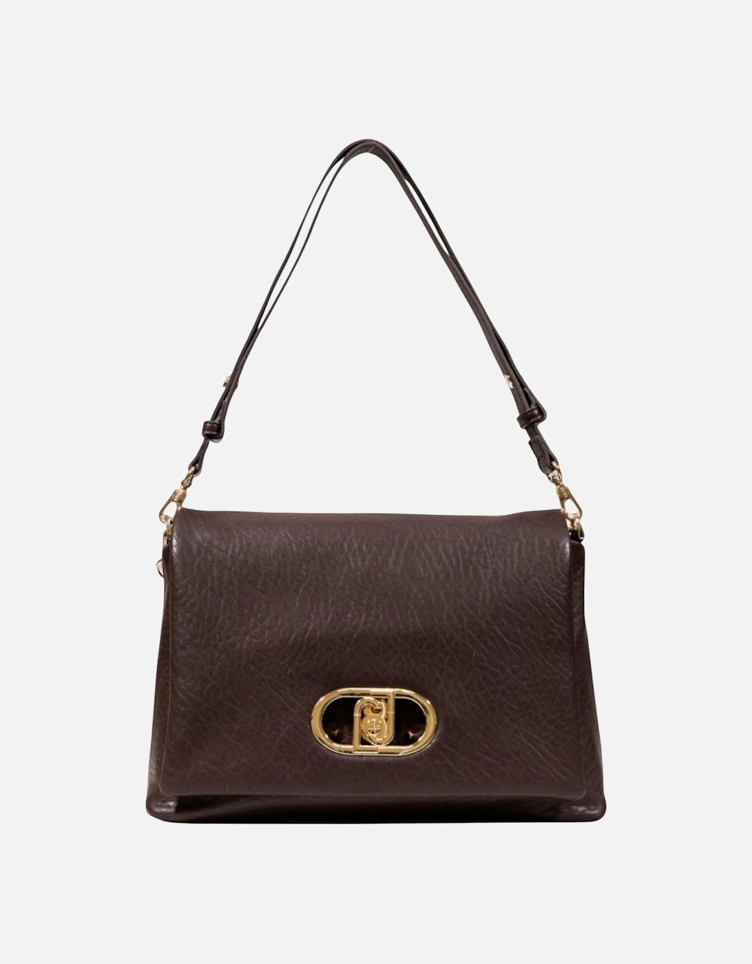 Handbag with Hook Button Fastening and Inside Pocket Women - Brown, 4 of 3
