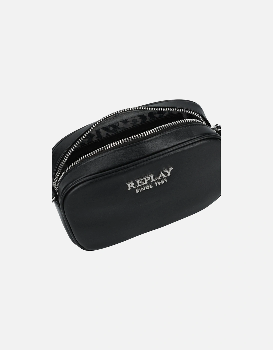 Zip Fastening Shoulder Bag with Inside Pockets Women - Black