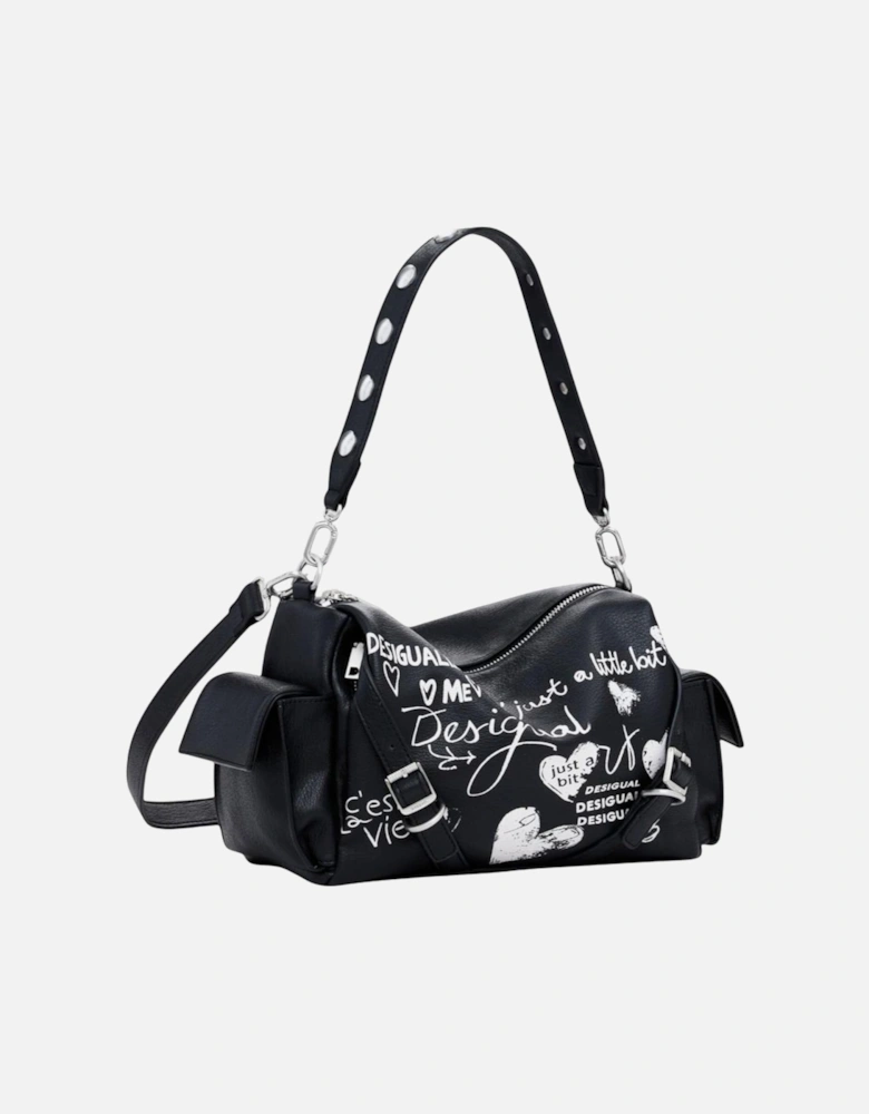 Handbag with Print and Shoulder Strap Women - Black Bags