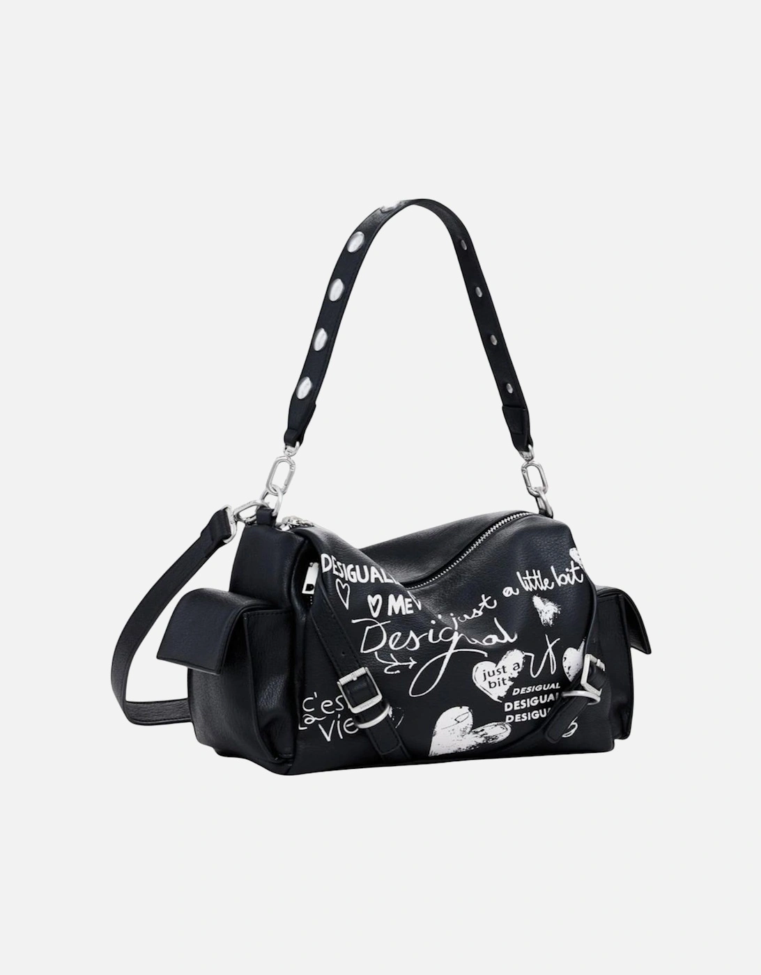 Handbag with Print and Shoulder Strap Women - Black Bags