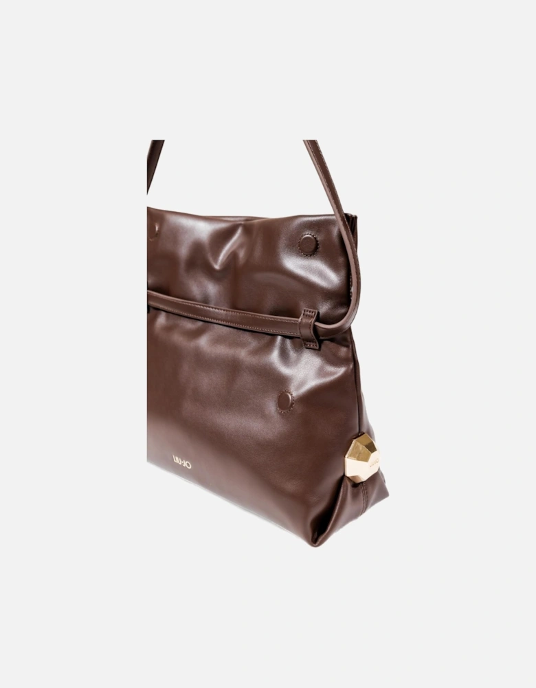 Handbag with Automatic Button Fastening and Inside Pockets Women -