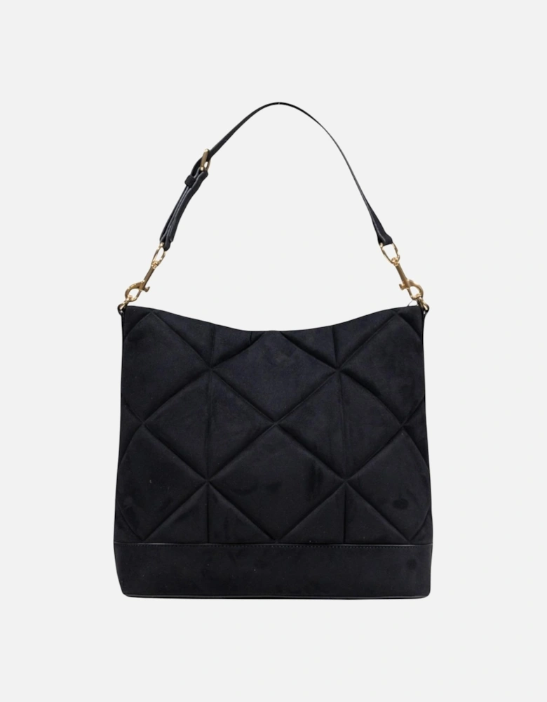 Suede Handbag with Zip Fastening Women - Black Bags