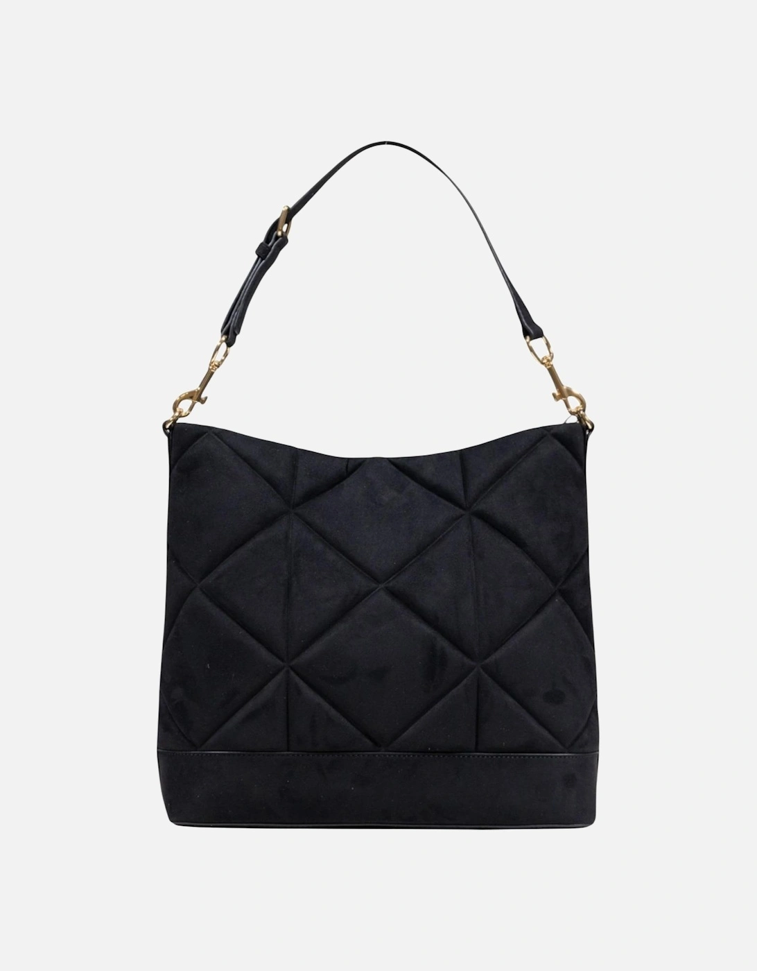 Suede Handbag with Zip Fastening Women - Black Bags