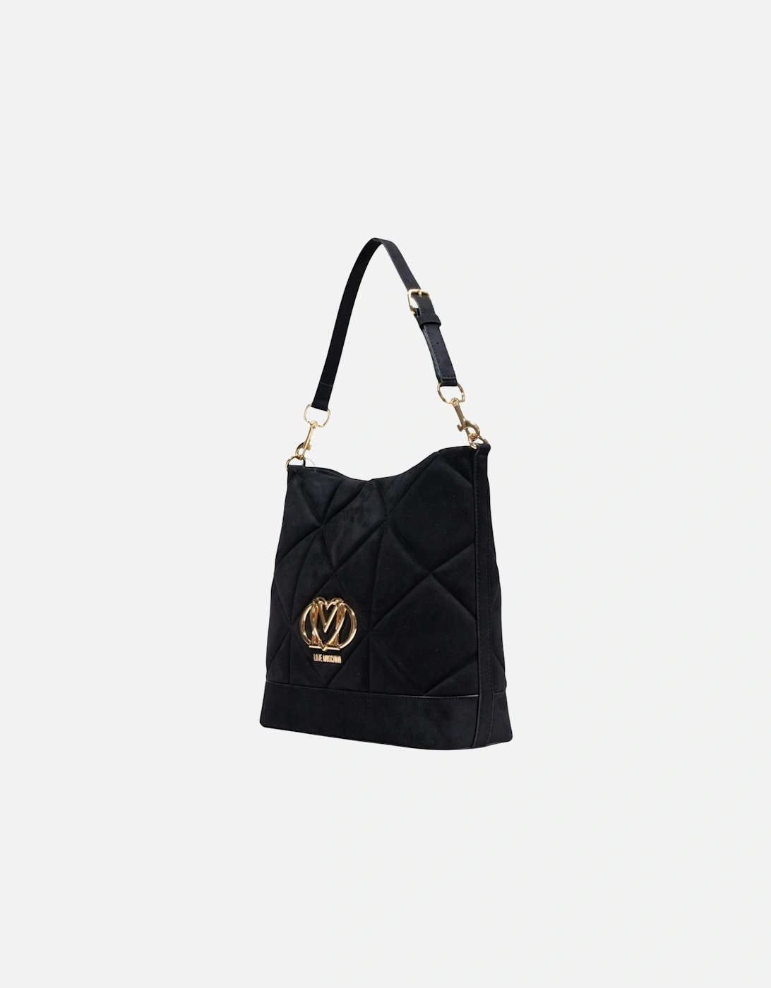 Suede Handbag with Zip Fastening Women - Black Bags