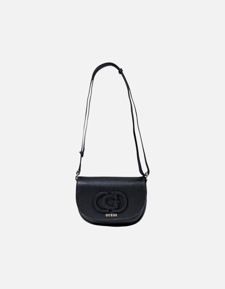 Shoulder Bag with Automatic Button Fastening Women - Black