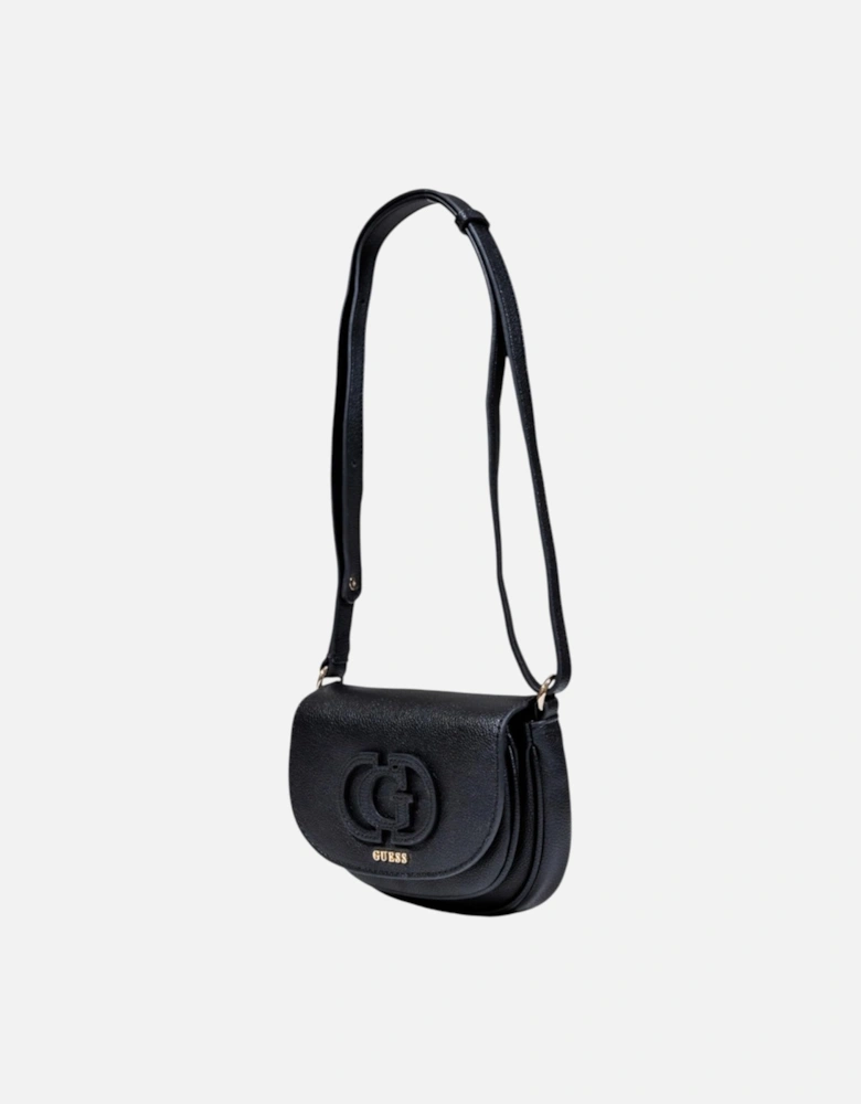 Shoulder Bag with Automatic Button Fastening Women - Black