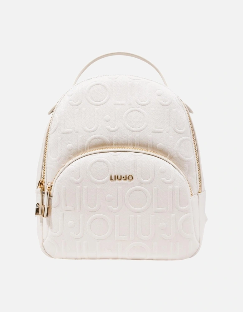 Rucksack with Zip and Multiple Pockets Women - White Bags