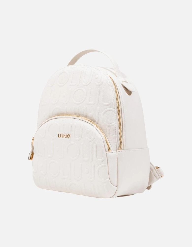 Rucksack with Zip and Multiple Pockets Women - White Bags