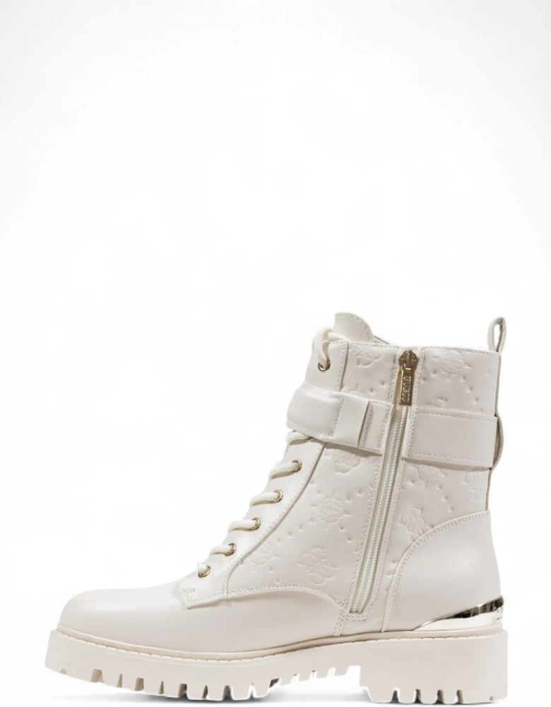 Round Toe Zip Fastening Boots Women - White