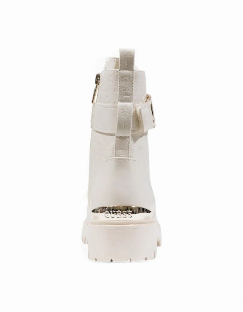 Round Toe Zip Fastening Boots Women - White