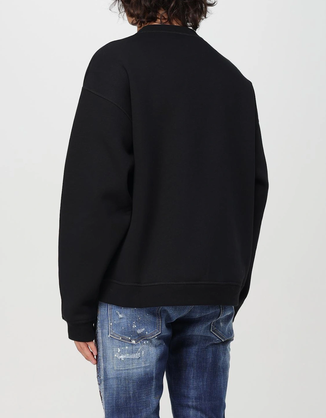 Icon Sweatshirt Black Cotton Crew Neck