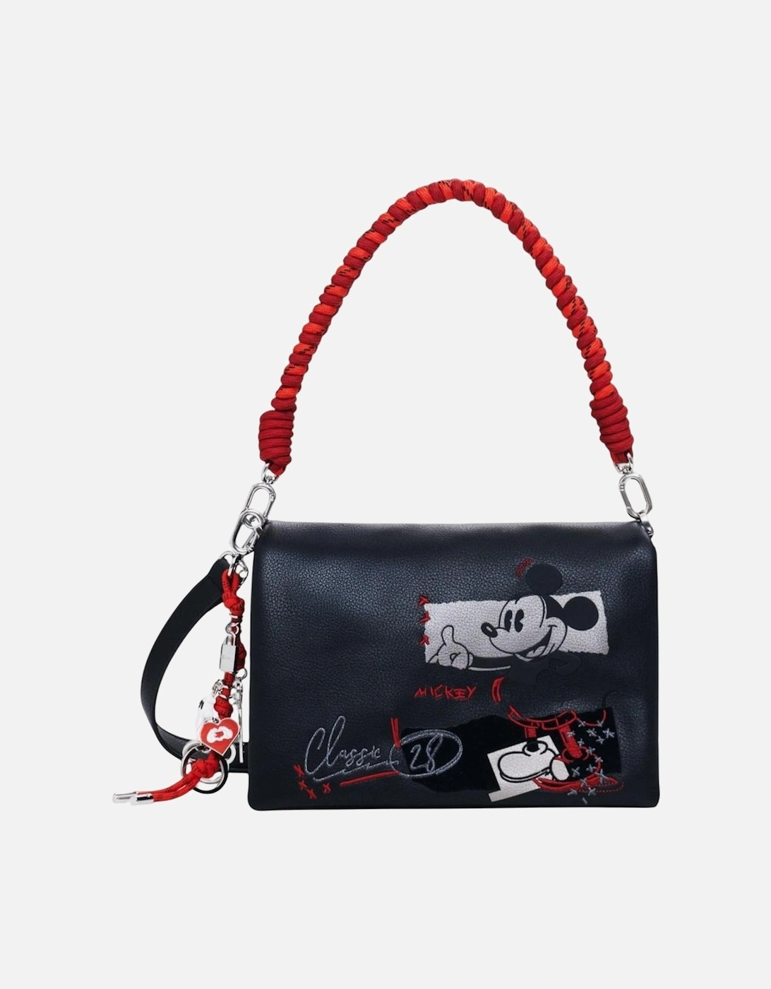 Printed Handbag with Shoulder Strap and Inside Pockets Women - Black, 4 of 3